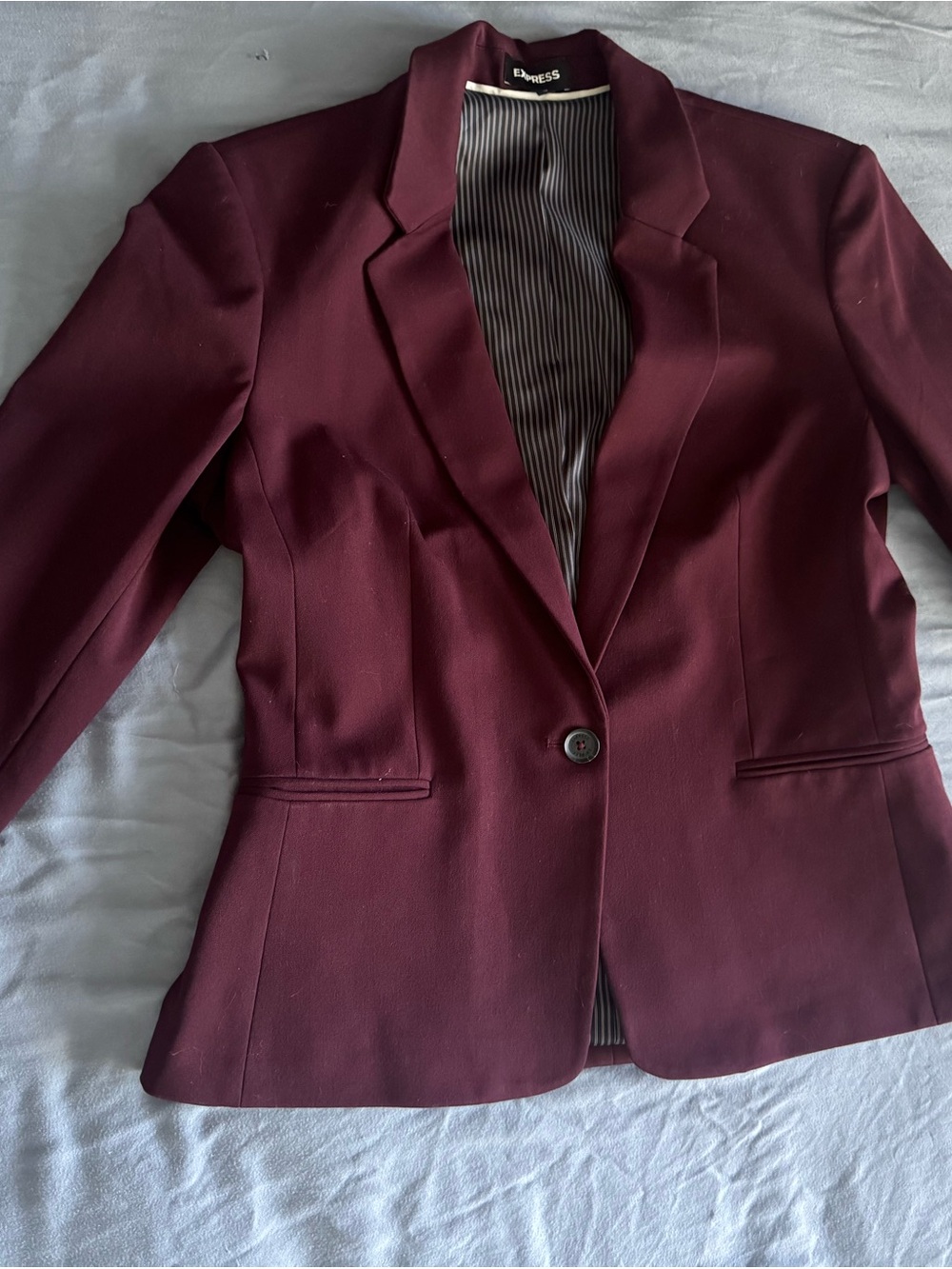 Express Women's Wine Burgundy Single-Button Blazer